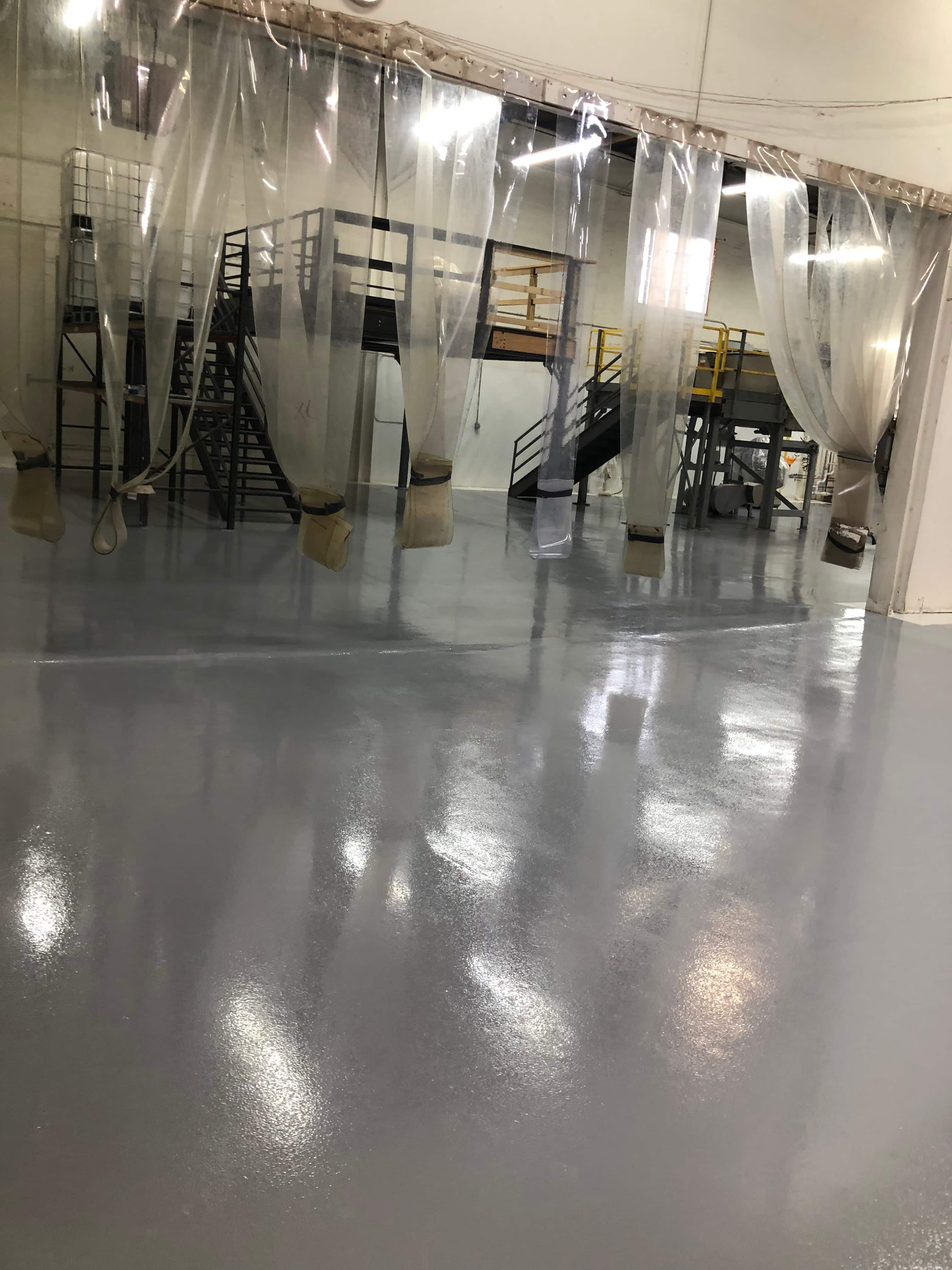 Manufacturing industrial flooring installation